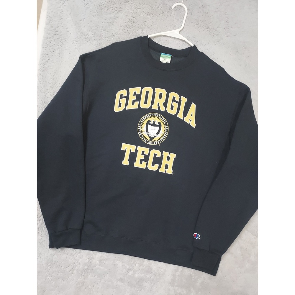 Georgia Tech Yellow Jackets Sweatshirt Mens XL Champion NCAA Fleece Navy Blue